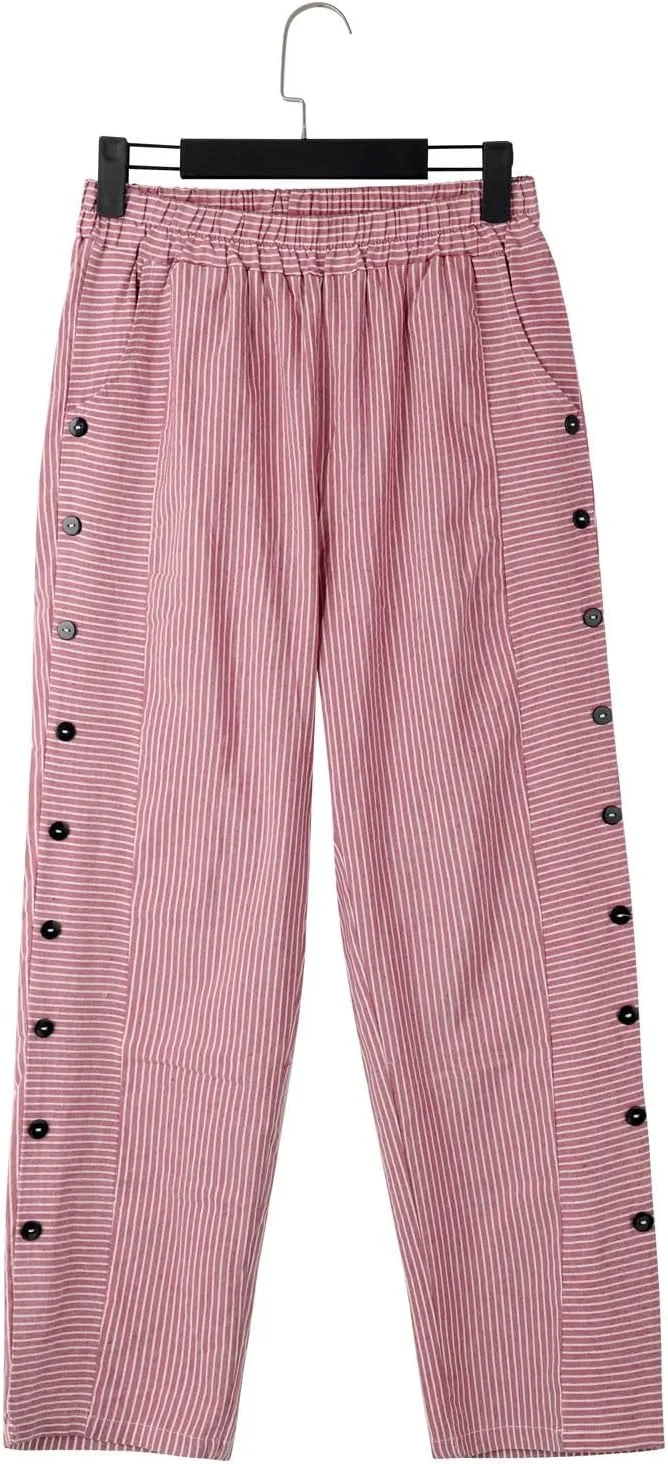 Womens Cotton Linen Palazzo Pants Loose Cotton and Linen Casual Pants Wide Leg Long Lounge Pant Trousers Straight