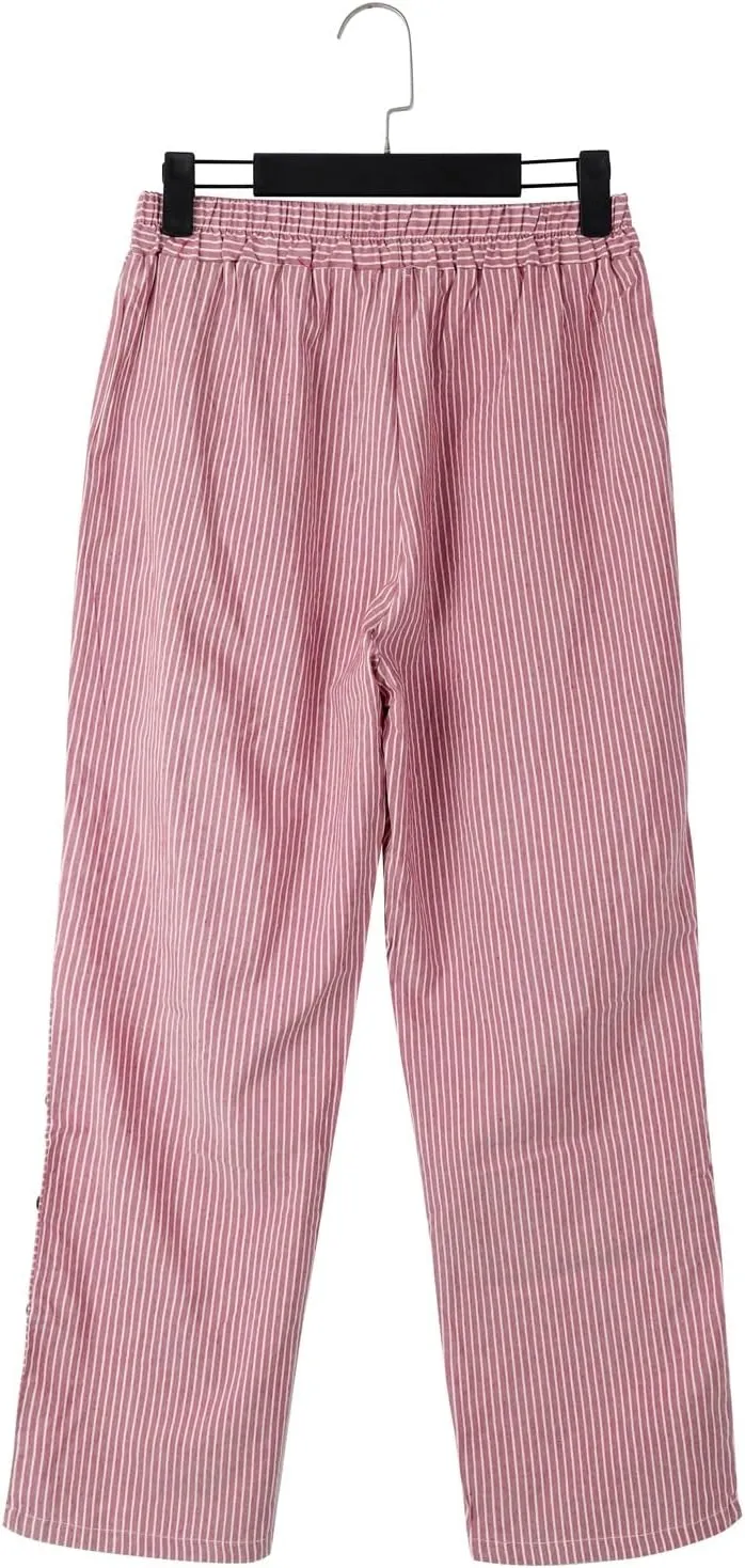 Womens Cotton Linen Palazzo Pants Loose Cotton and Linen Casual Pants Wide Leg Long Lounge Pant Trousers Straight