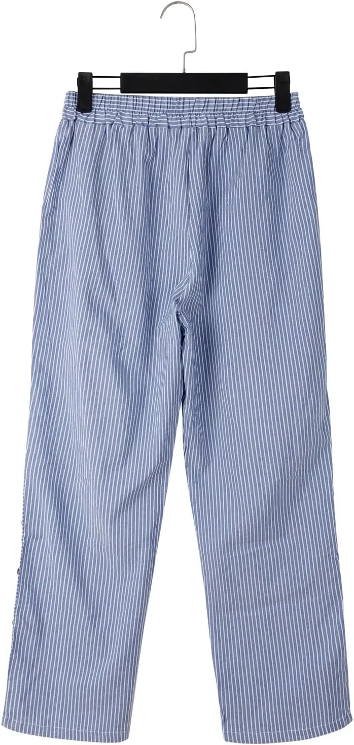 Womens Cotton Linen Palazzo Pants Loose Cotton and Linen Casual Pants Wide Leg Long Lounge Pant Trousers Straight