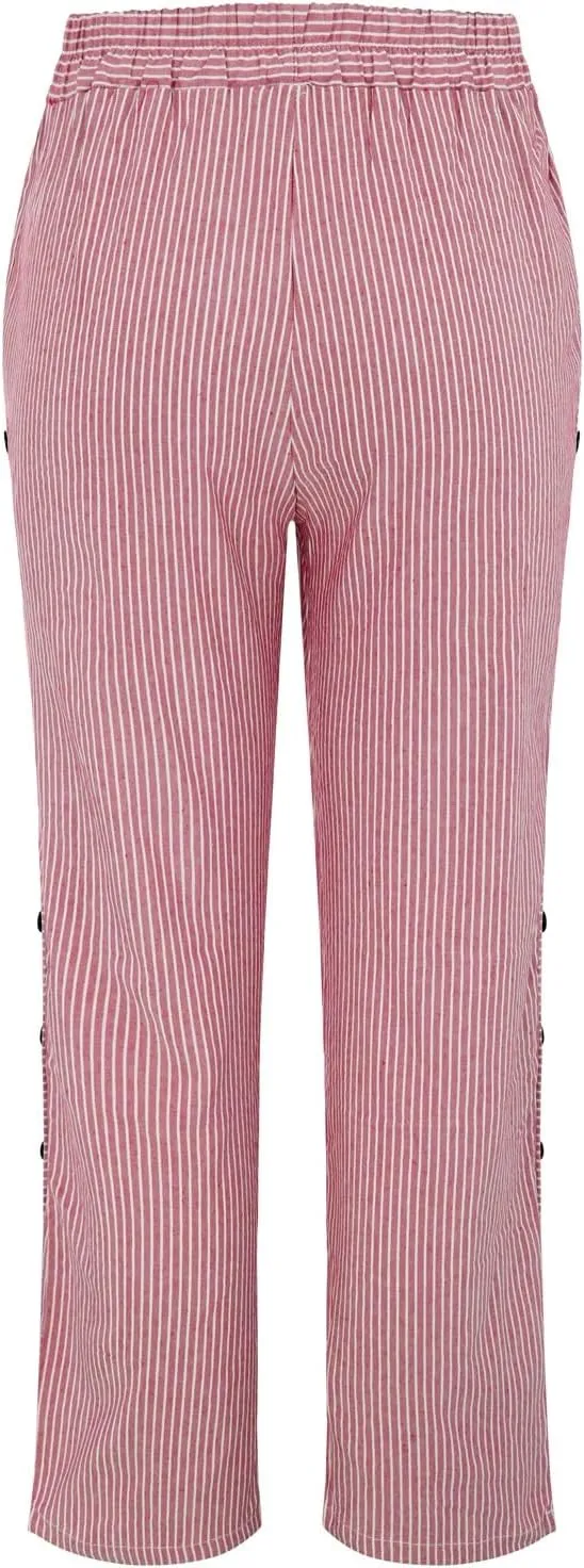 Womens Cotton Linen Palazzo Pants Loose Cotton and Linen Casual Pants Wide Leg Long Lounge Pant Trousers Straight