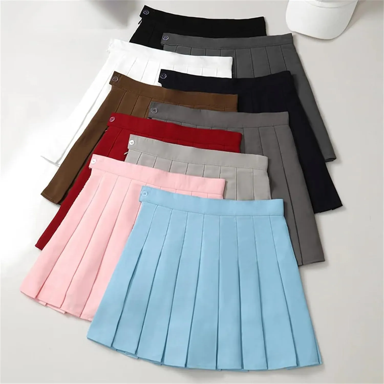 Women's High Waist Pleated Mini Skirt  Summer Skort Short A-Line Skirt Casual Mini Skater Skirt