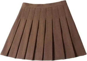 Women's High-Waisted Pleated Mini Skirt  School Uniform Style Skort Short Tennis Golf Skirt