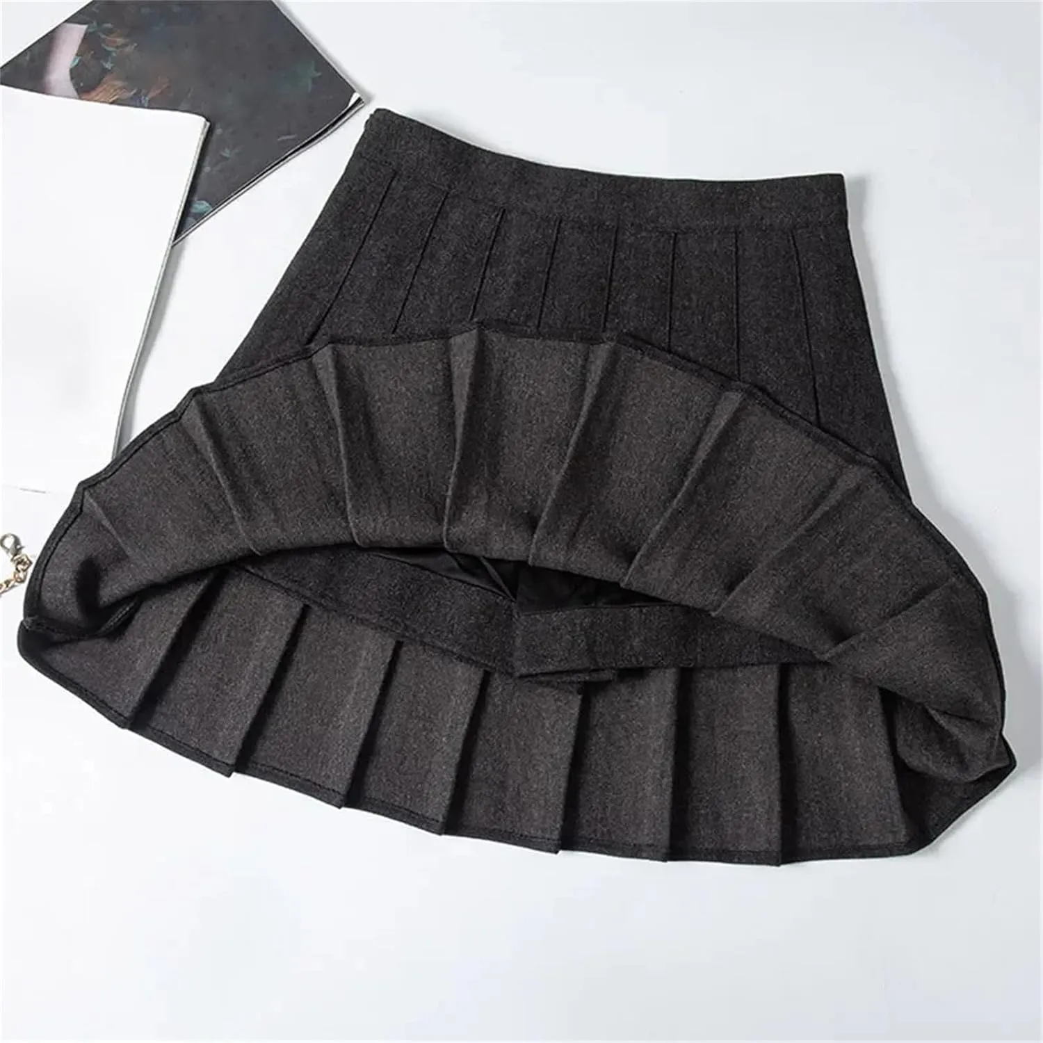Women's High-Waisted Pleated Mini Skirt  School Uniform Style Skort Short Tennis Golf Skirt
