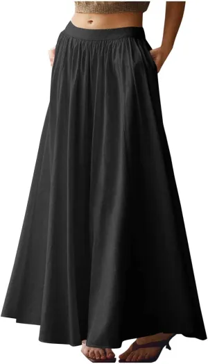 Womens Loose Fit Skorts for Women Maxi Long Midi Knee High High Cut Basic 2025 Y2K