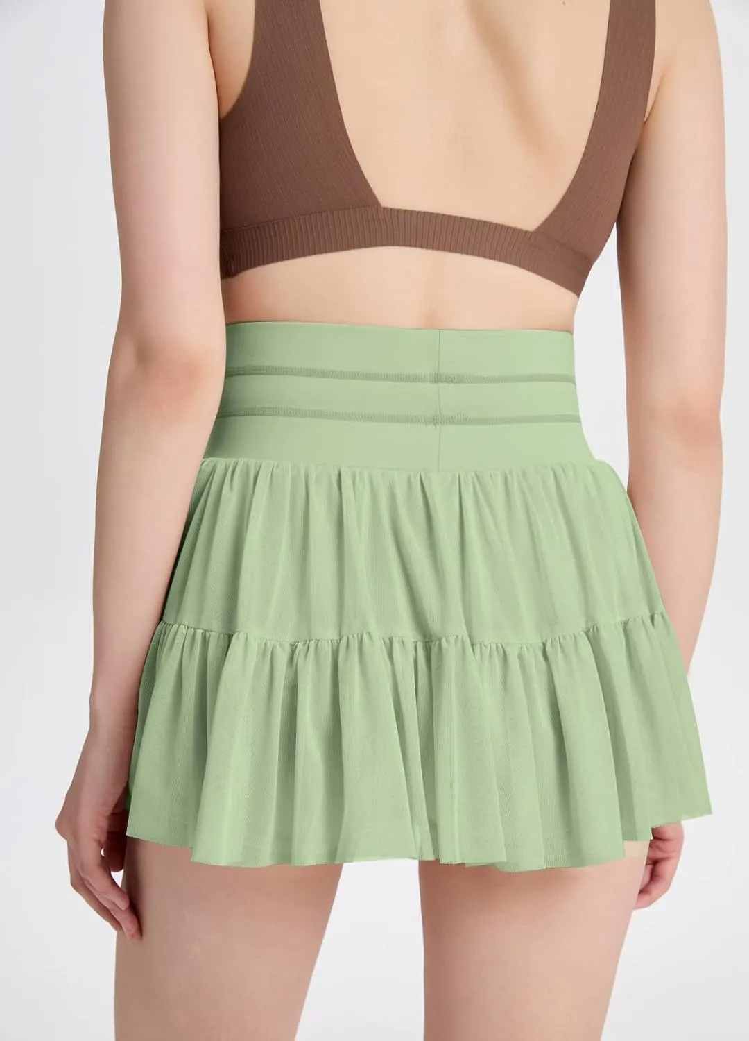 Women's Mini Pleated Skirt High Waisted Ruffle Tennis Skirts Sports Skater Running Skorts with Shorts Pockets