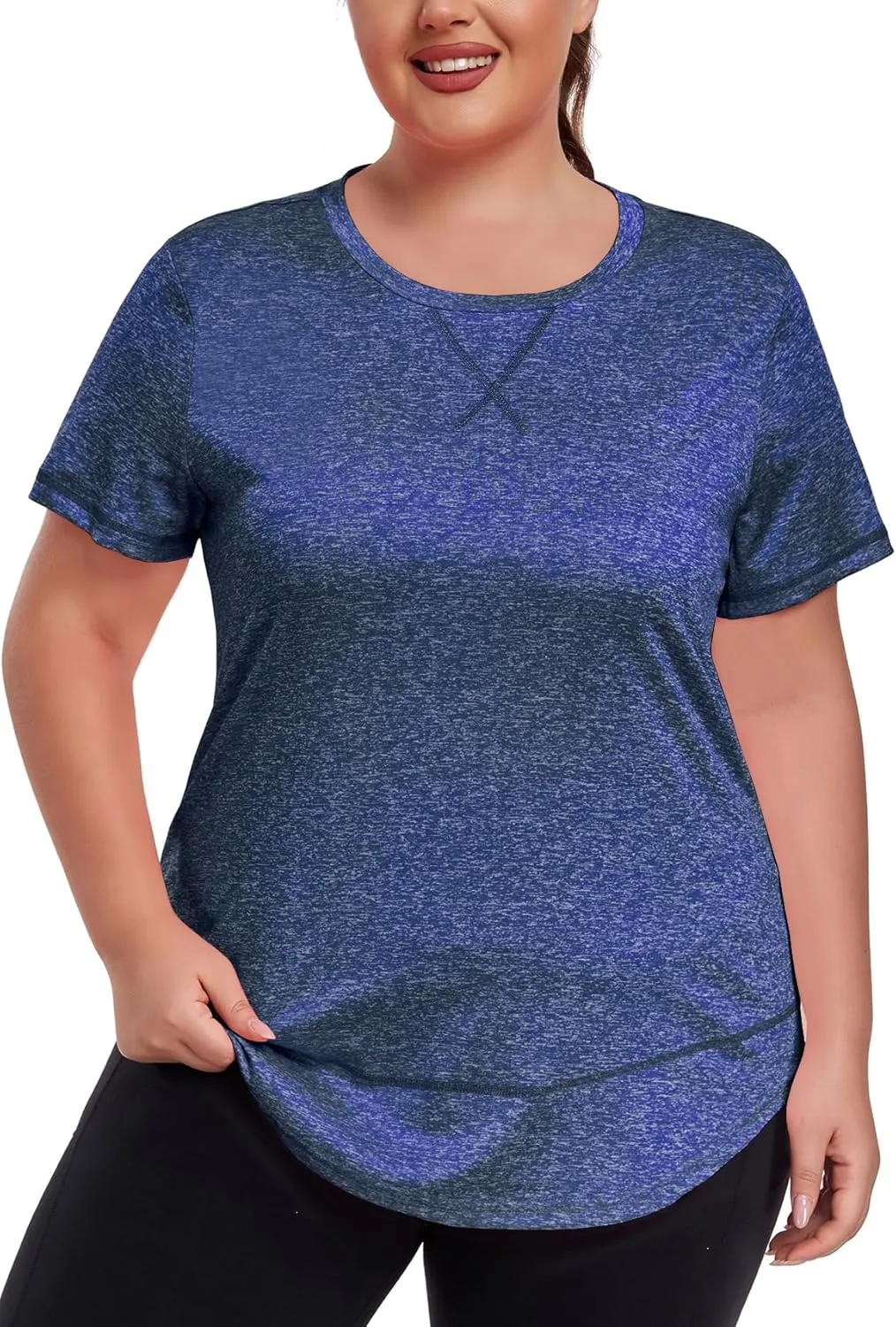 Women's Plus Size Workout Tops Short Sleeve Loose fit Shirts Athletic Gym Yoga Clothing