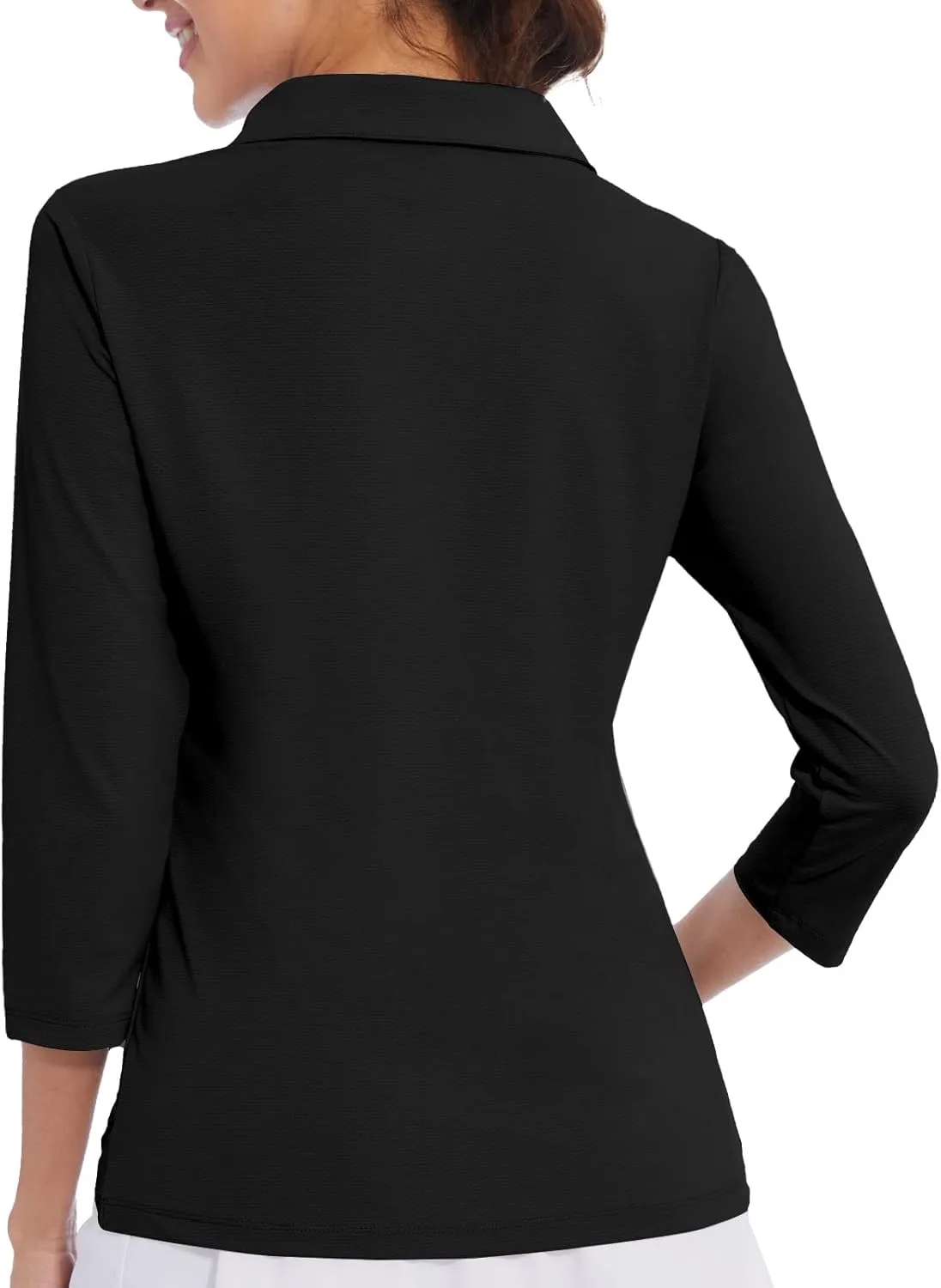 Women's Polo Shirt 3/4 Long Sleeve Golf Quick Dry T Shirts UPF 50  Athletic Casual Work Shirts Tops for Women