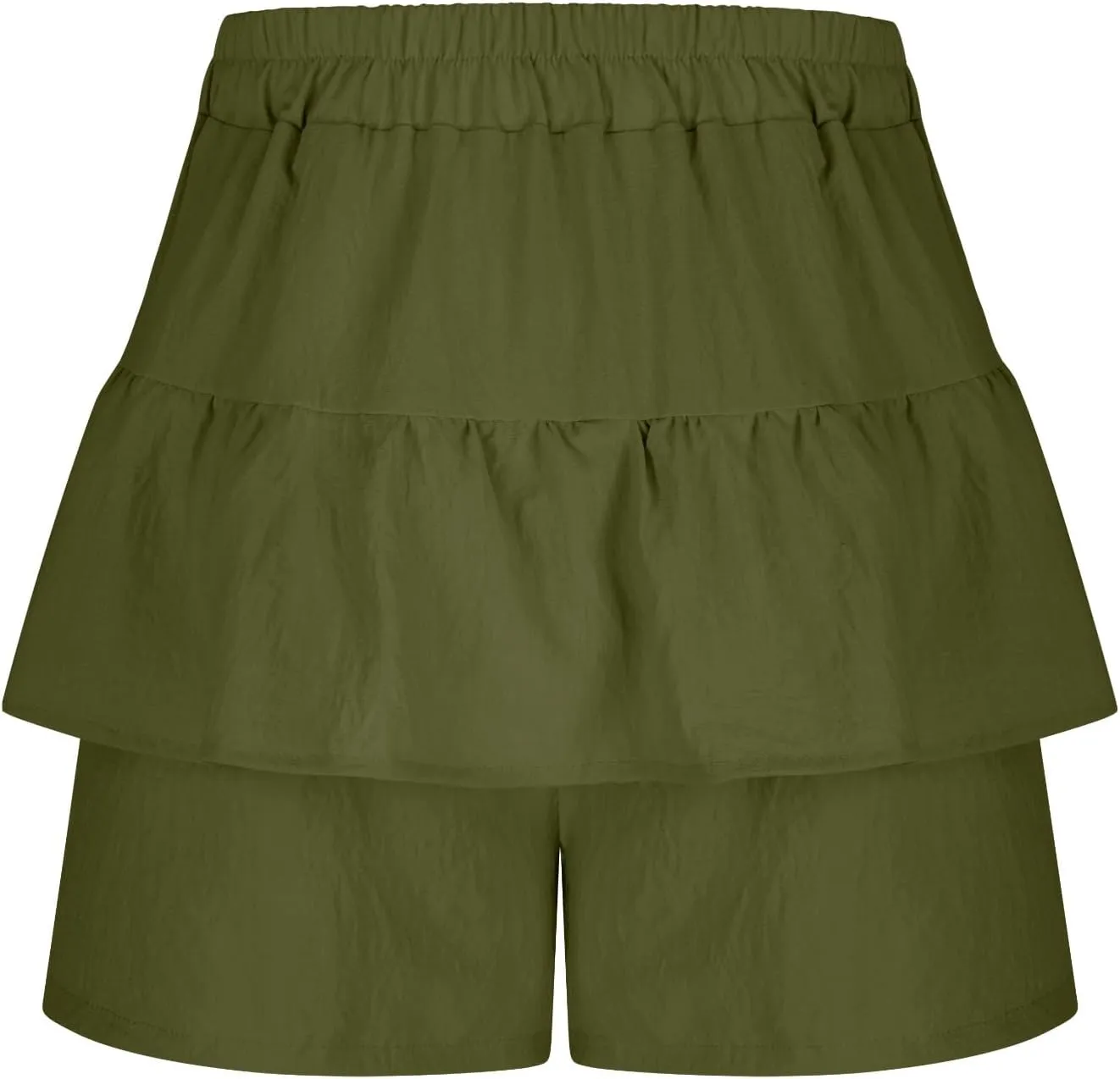 Womens Ruffle Skorts Casual Trendy High Waisted Skirts Inner Shorts Summer Solid Pleated Short Pants Lounge Clothes