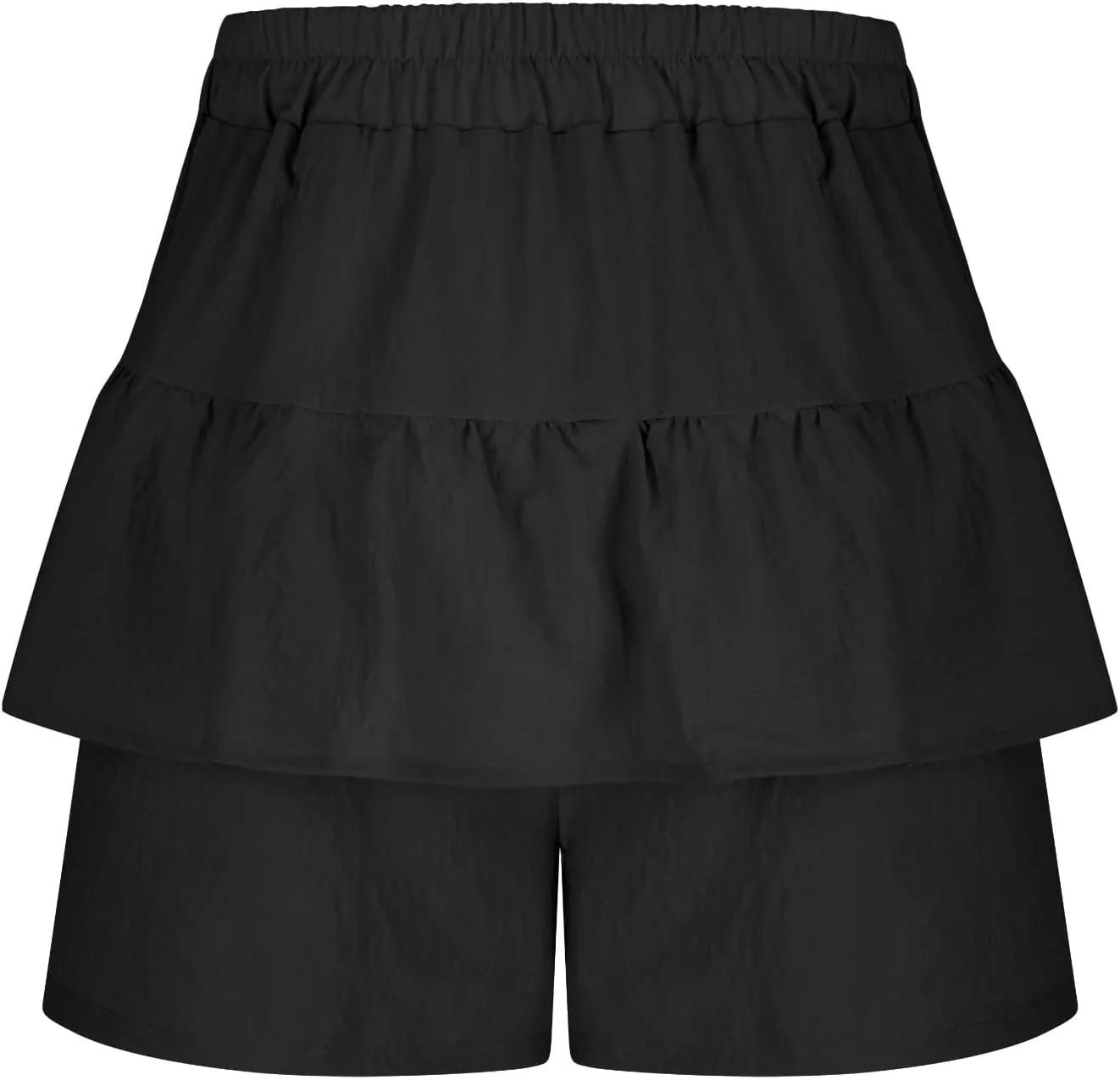 Womens Ruffle Skorts Casual Trendy High Waisted Skirts Inner Shorts Summer Solid Pleated Short Pants Lounge Clothes
