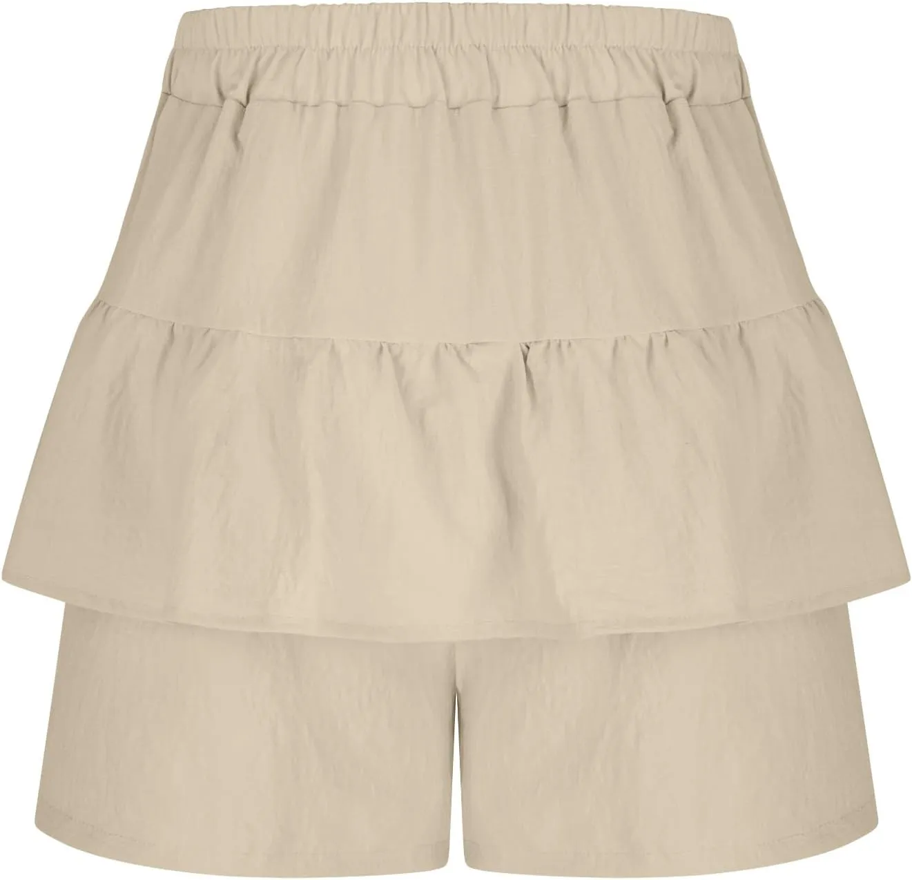 Womens Ruffle Skorts Casual Trendy High Waisted Skirts Inner Shorts Summer Solid Pleated Short Pants Lounge Clothes