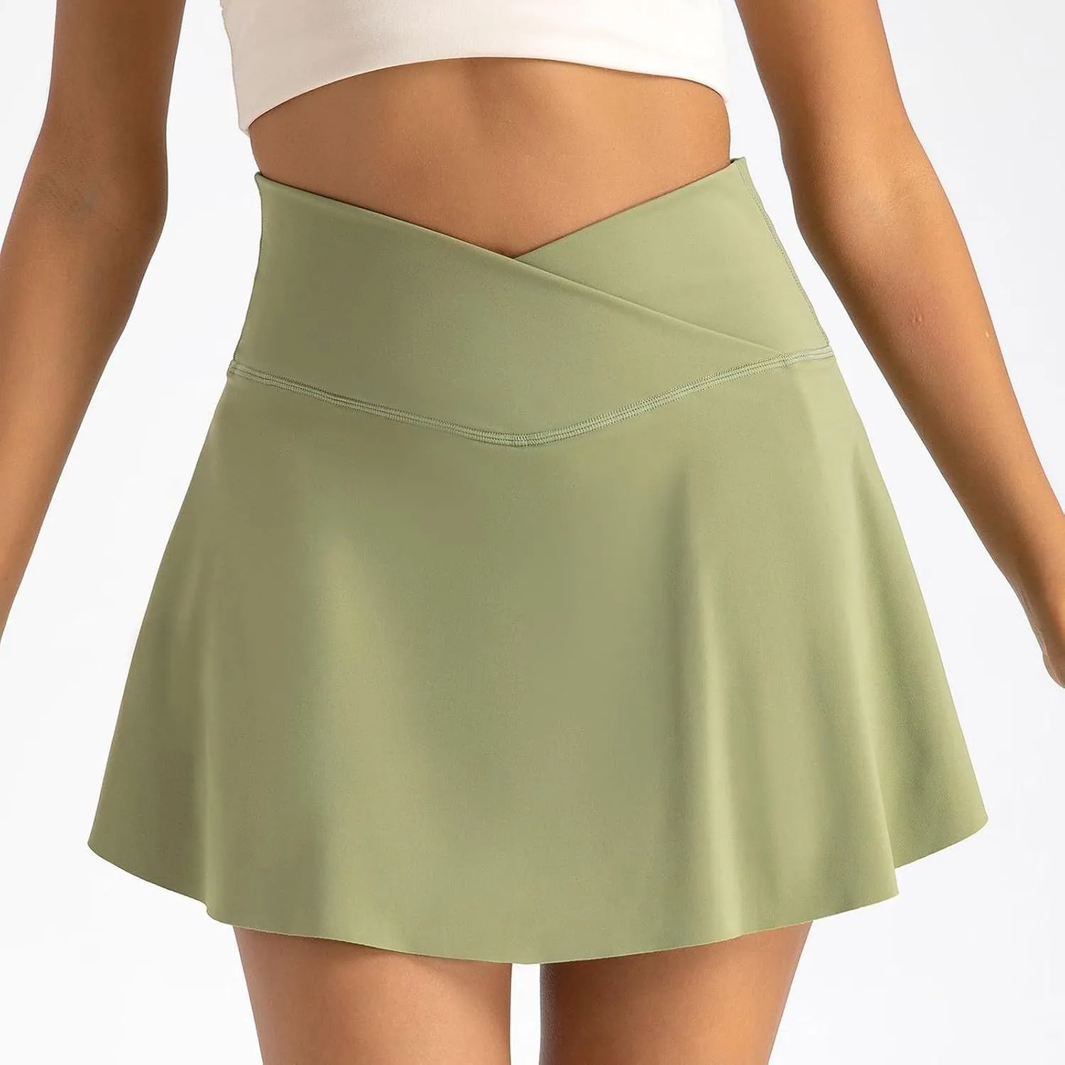 Womens Skorts Dressy Casual Women's Skorts with Pockets Plus Size High Waisted Tennis Skirt with Shorts Underneath