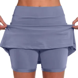 Womens Skorts with Pockets Tummy Control Plus Size Skorts Women High Waist Tummy Control with Side Pockets