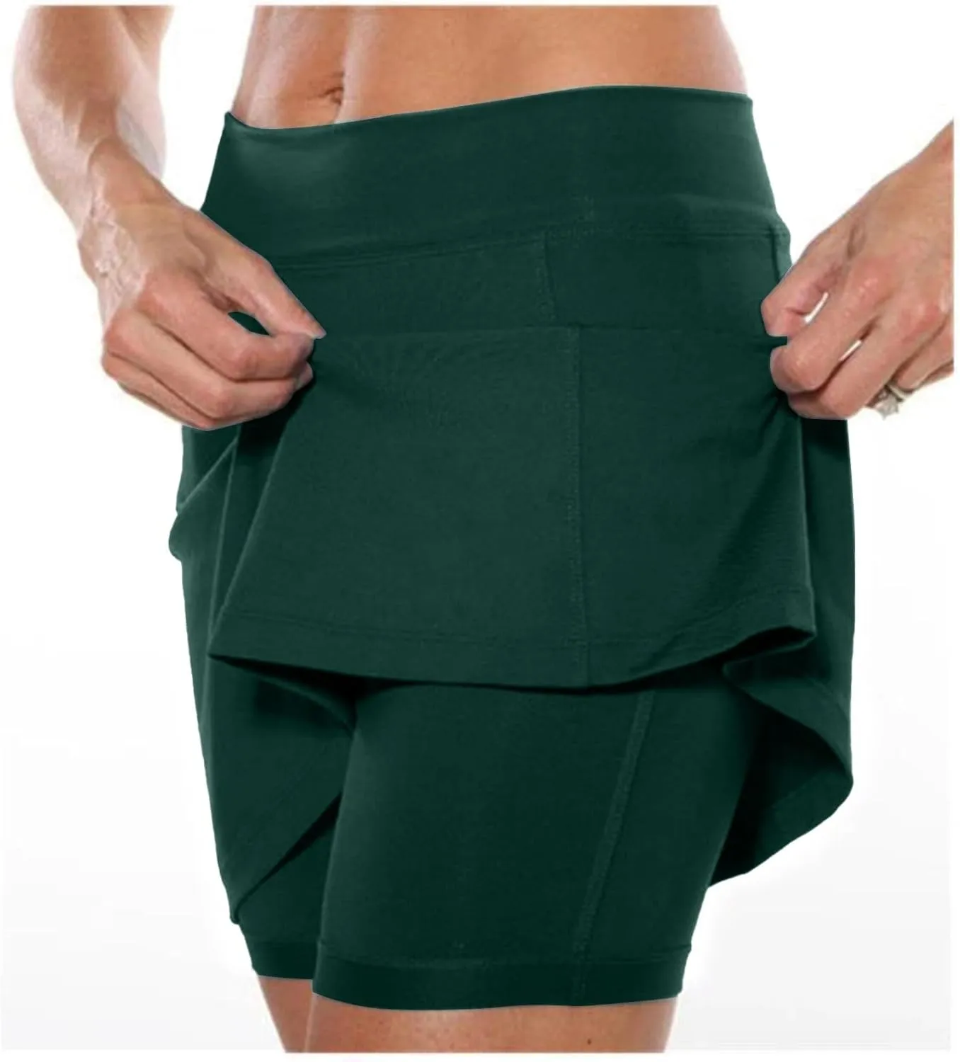 Womens Skorts with Pockets Tummy Control Plus Size Skorts Women High Waist Tummy Control with Side Pockets