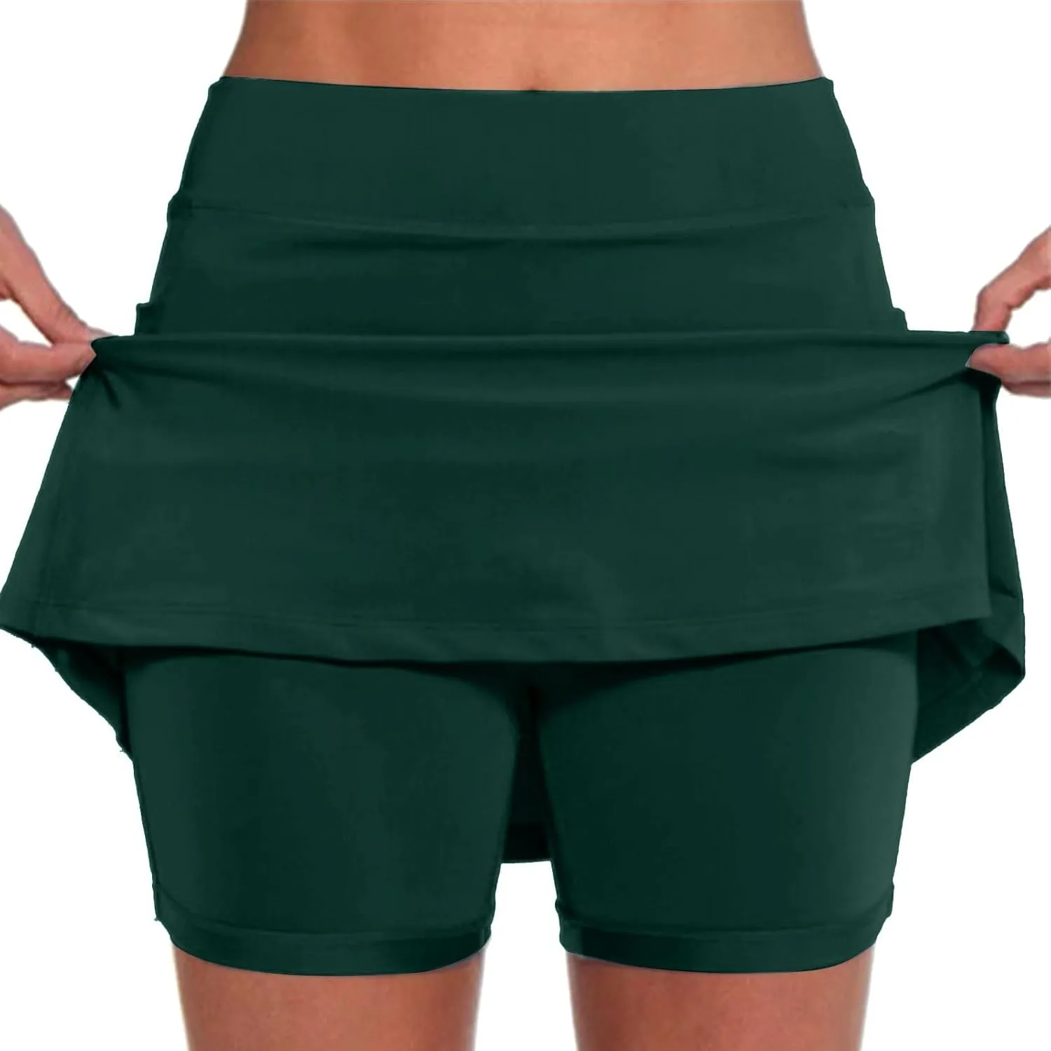 Womens Skorts with Pockets Tummy Control Plus Size Skorts Women High Waist Tummy Control with Side Pockets
