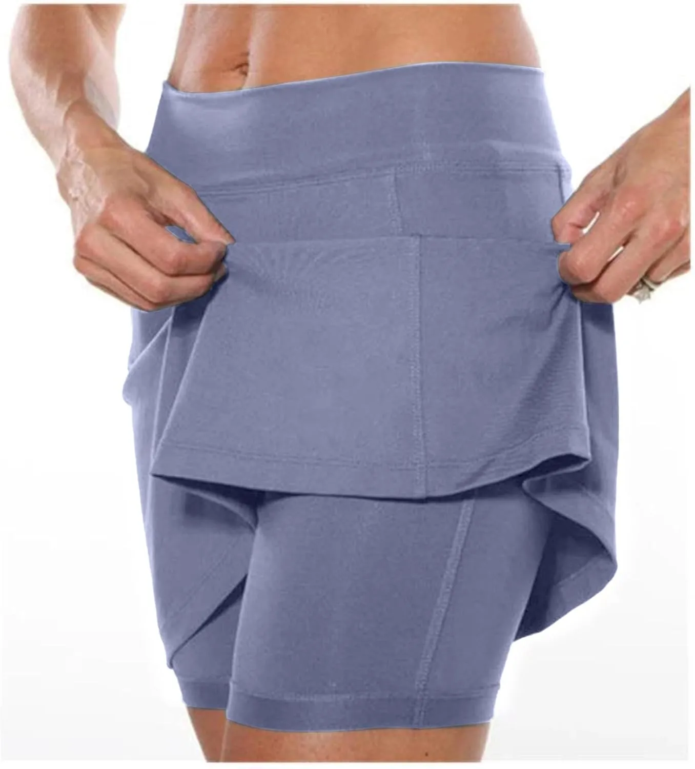Womens Skorts with Pockets Tummy Control Plus Size Skorts Women High Waist Tummy Control with Side Pockets