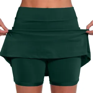 Womens Skorts with Pockets Tummy Control Plus Size Skorts Women High Waist Tummy Control with Side Pockets