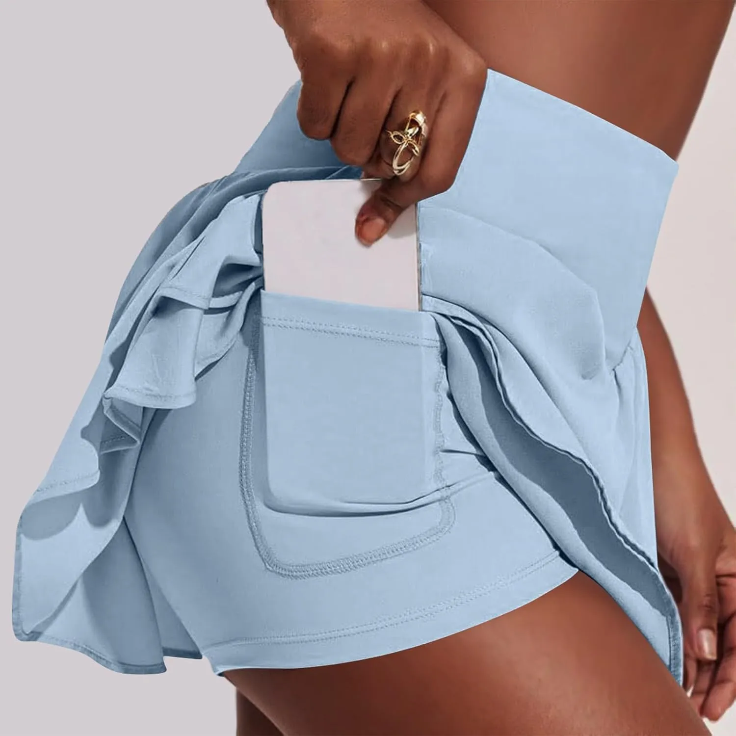 Womens Skorts Women's Skorts with Pockets High Waisted Pleated Tennis Skirt with Shorts Underneath Plus Size