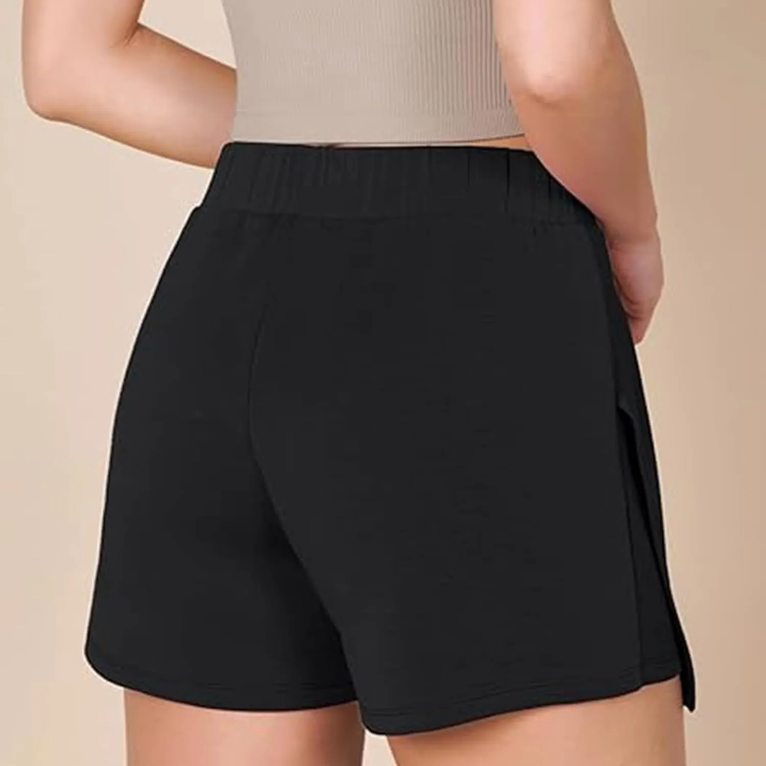 Womens Summer Skorts Soft Comfy Slimming Skirt with Built-in Shorts 2025 Solid Color High-Waisted Stretchy Skort