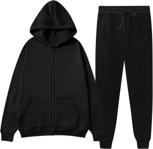 Womens Sweatsuits 2 Piece Set Oversized Workout Sets Lounge Sweatshirt with Pockets Jogger Hoodies and Pants Sets
