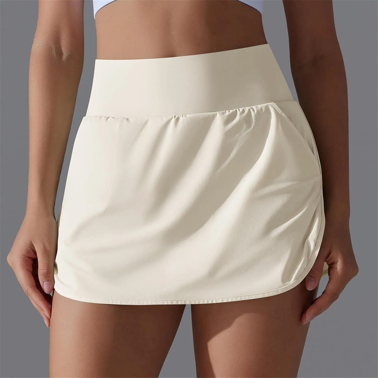 Womens Tennis Skorts Casual Trendy Skirt with Built-in Shorts Slimming Solid Golf Yoga Skort Summer Athletic Outfit