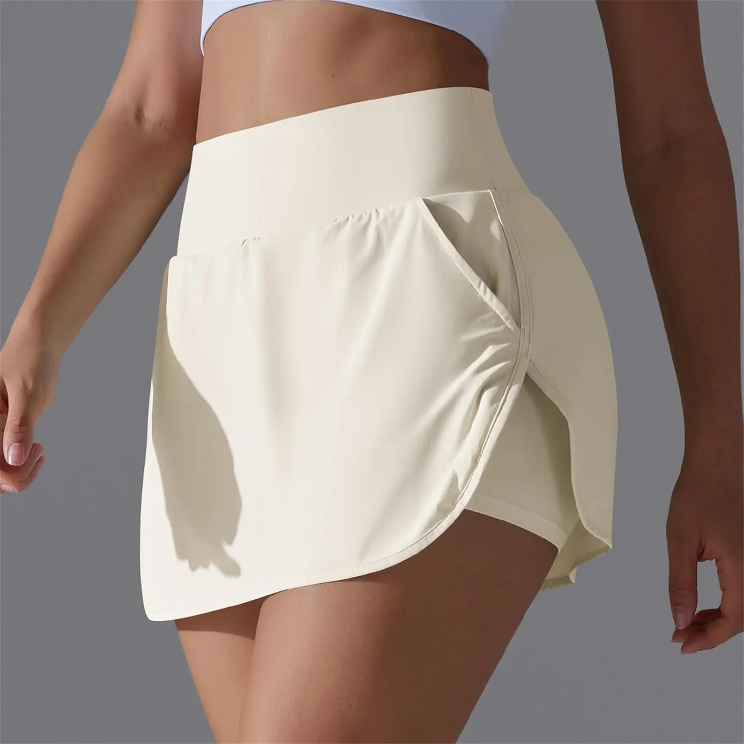 Womens Tennis Skorts Casual Trendy Skirt with Built-in Shorts Slimming Solid Golf Yoga Skort Summer Athletic Outfit