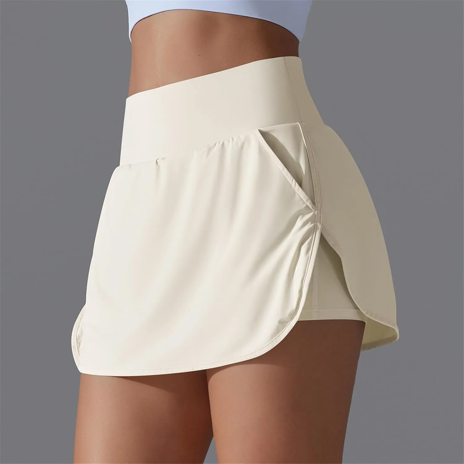 Womens Tennis Skorts Casual Trendy Skirt with Built-in Shorts Slimming Solid Golf Yoga Skort Summer Athletic Outfit