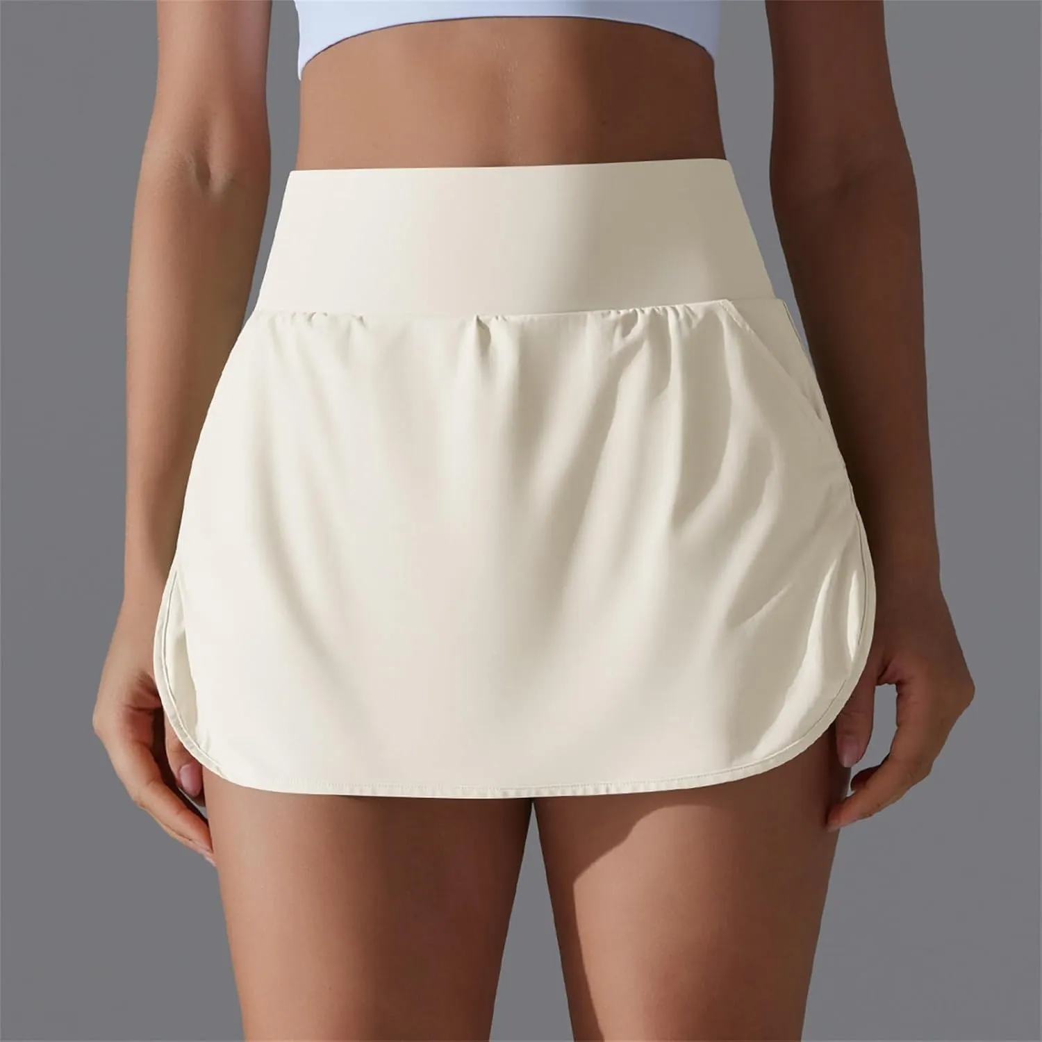 Womens Tennis Skorts Casual Trendy Skirt with Built-in Shorts Slimming Solid Golf Yoga Skort Summer Athletic Outfit