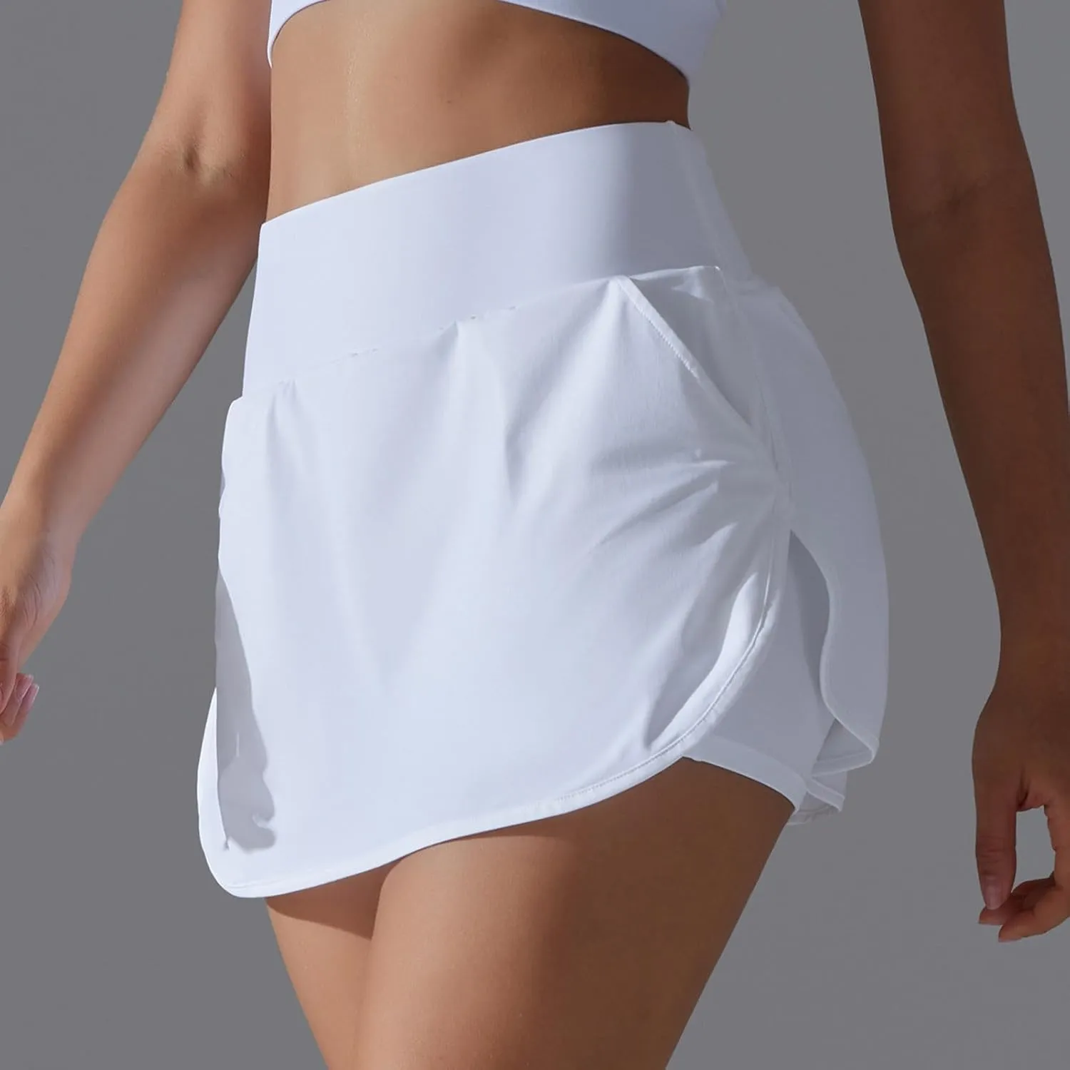 Womens Tennis Skorts Casual Trendy Skirt with Built-in Shorts Slimming Solid Golf Yoga Skort Summer Athletic Outfit