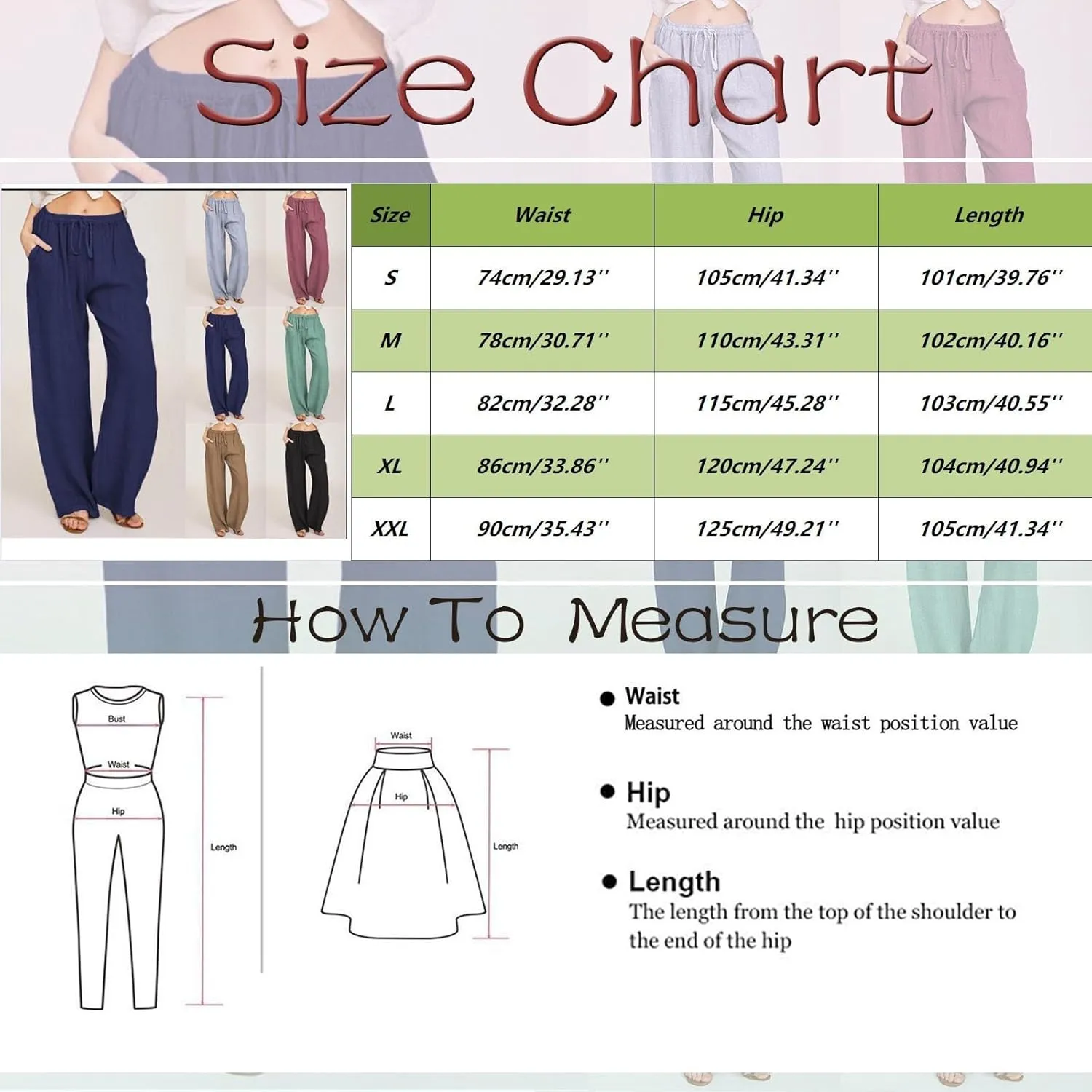 Women's Wide Leg Cotton Linen Pants Summer Flowy Beach Pants Drawstring High Waisted Palazzo Pants Plus Size Yoga Trousers