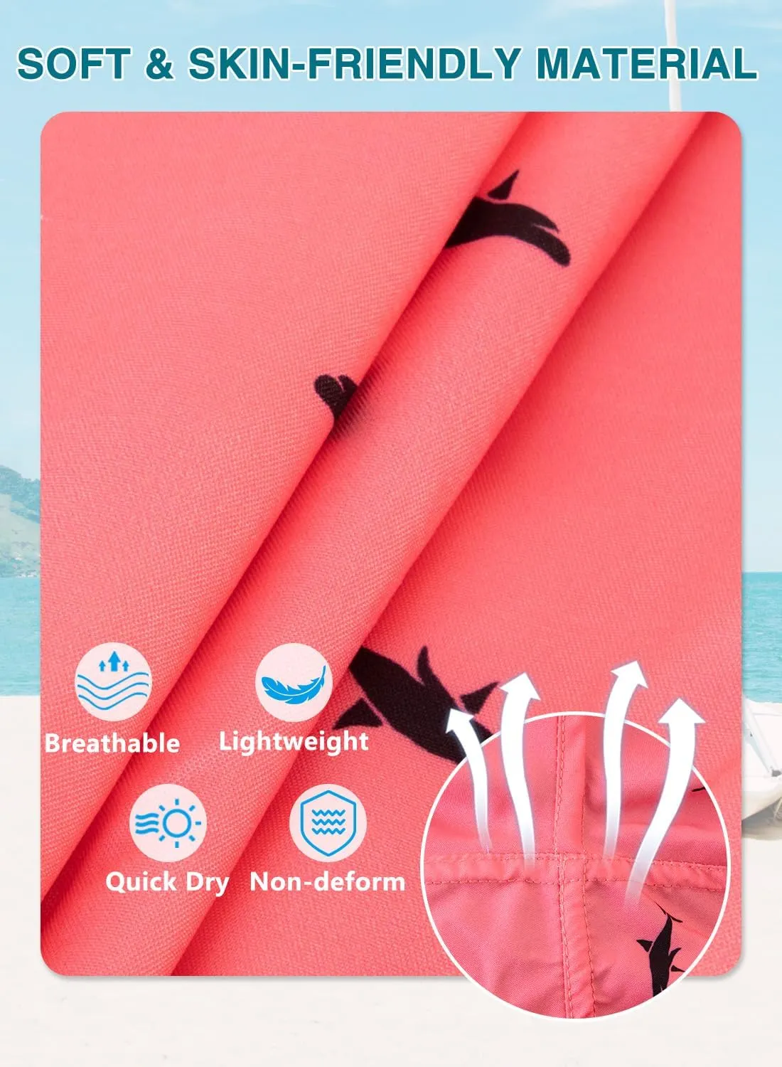 XiaoMoSha Mens Swim Trunks with Compression Liner 7" Quick Dry Board Shorts Bathing Suit with Pockets Swimwear Swimsuit S-2XL