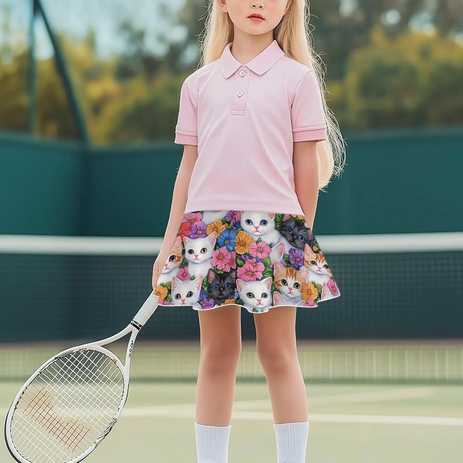 Xpyiqun Tennis Skirt for Girls 5-14 High Waist Pleated Athletic Skorts Summer Quick Dry Kids School Outfits