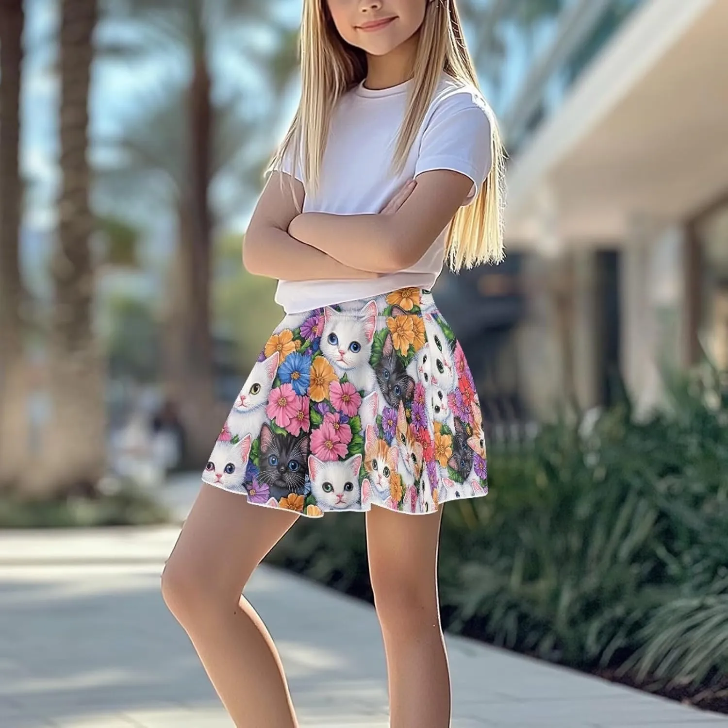 Xpyiqun Tennis Skirt for Girls 5-14 High Waist Pleated Athletic Skorts Summer Quick Dry Kids School Outfits