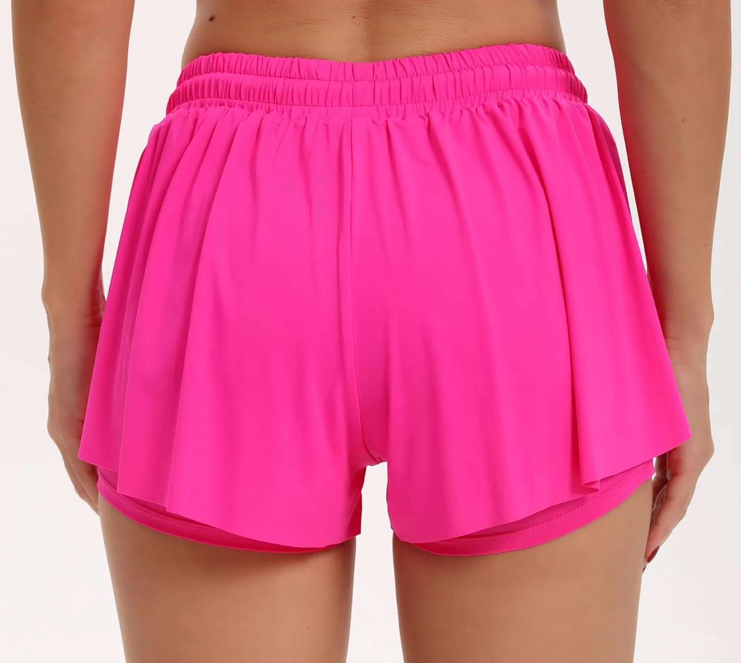 Yknktstc 2 Pack Flowy Athletic Shorts for Women Gym Yoga Workout Running Sweat Butterfly Lounge Skirt Skort
