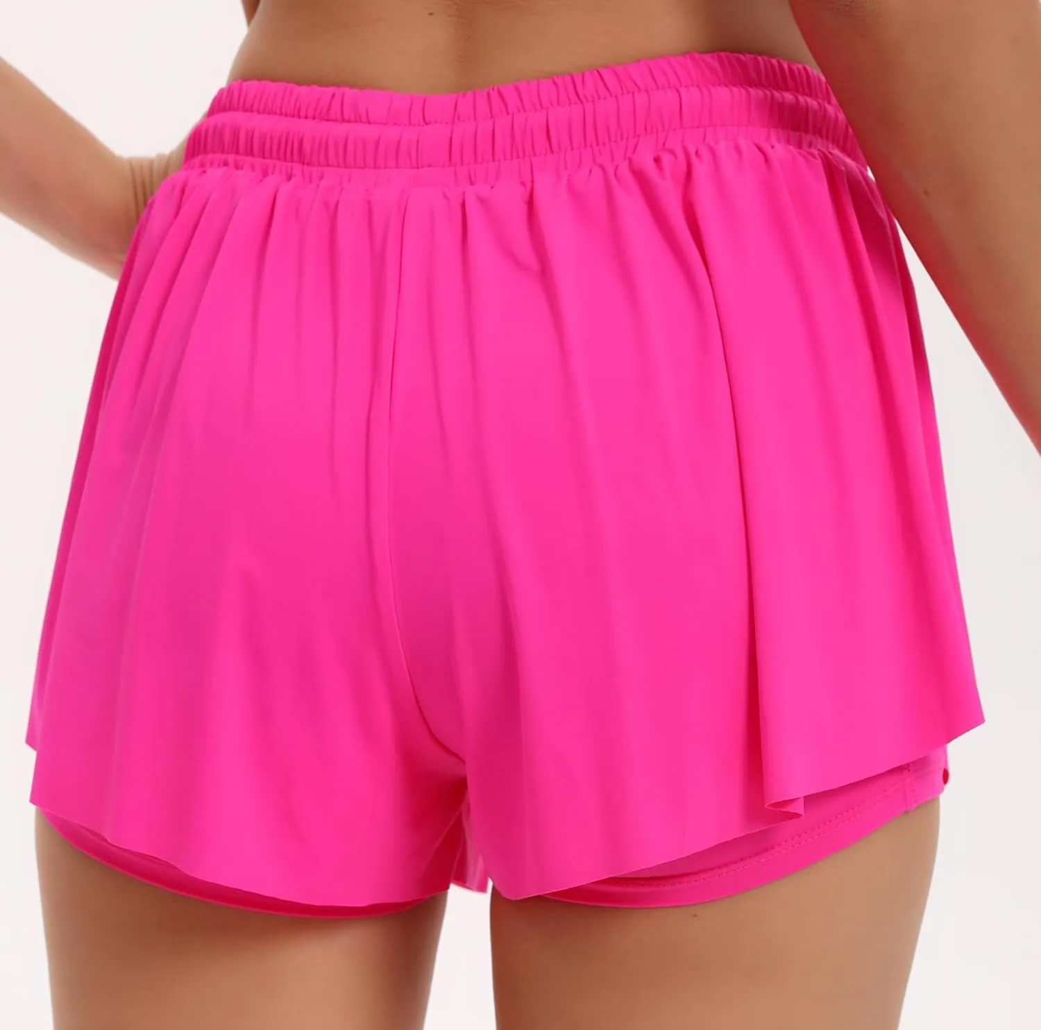 Yknktstc 2 Pack Flowy Athletic Shorts for Women Gym Yoga Workout Running Sweat Butterfly Lounge Skirt Skort