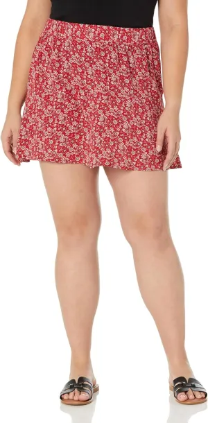 YMI Women's Plus Size Dropped Tier Skort