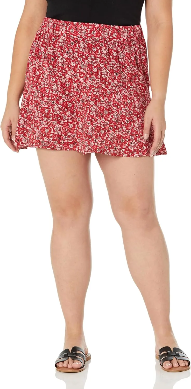 YMI Women's Plus Size Dropped Tier Skort