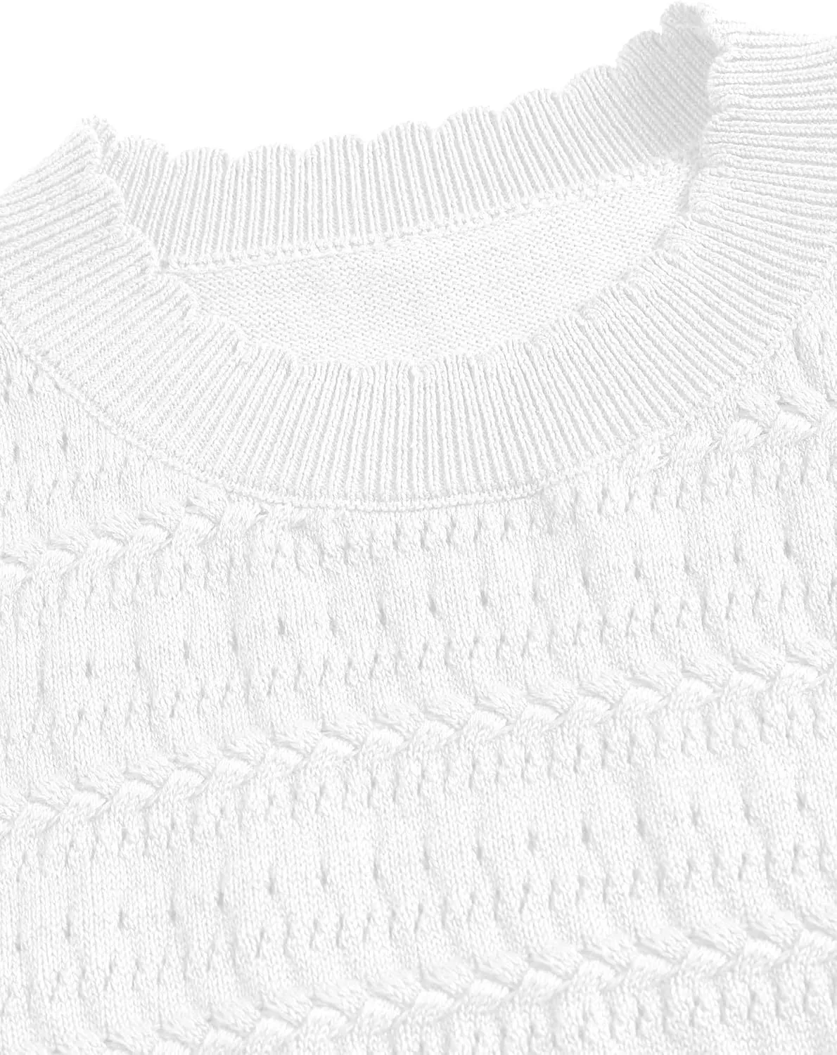 ZAFUL Womens Crochet Sweater Vest Summer Sleeveless Crew Neck Hollow Out Knit Tank Tops